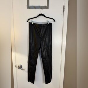 Zara Black Leather Look Trousers